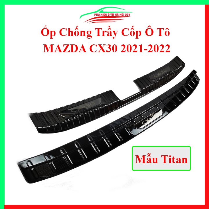 Ốp chống trầy cốp Mazda CX30 2021-2022 vân titan