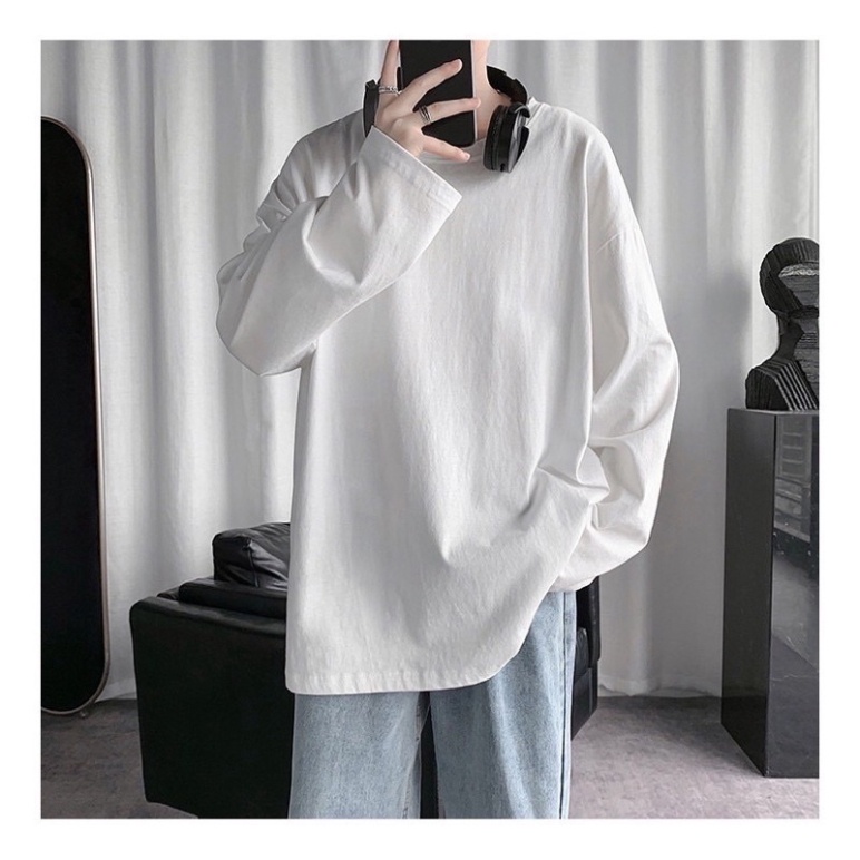 Áo thun dài tay rách Hàn Quốc, áo phông trơn phom rộng mùa thu đông 2022 - kèm ảnh thật | BigBuy360 - bigbuy360.vn