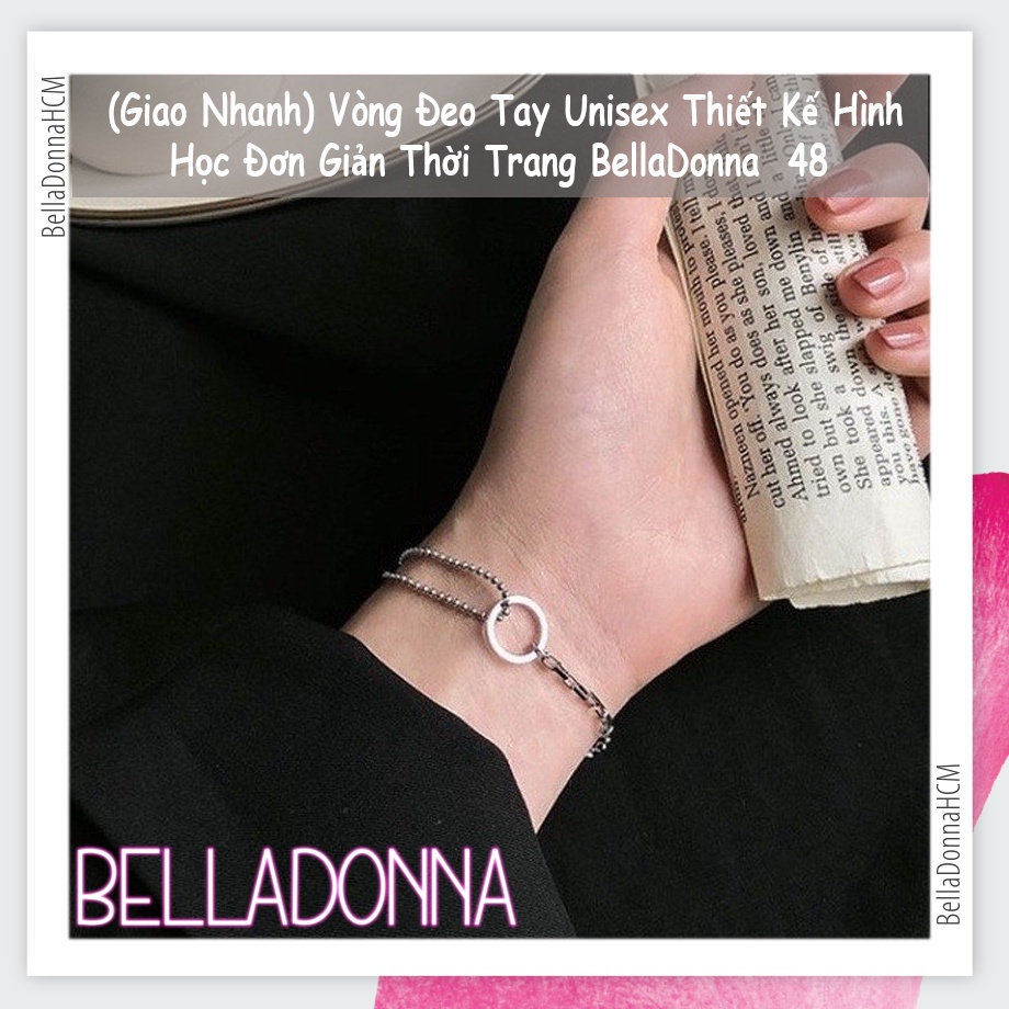 (Giao Nhanh) Vòng Đeo Tay Unisex Thiết Kế Hình Học Đơn Giản Thời Trang BellaDonna 48