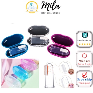 Tưa lưỡi silicon làm sạch răng miệng bé