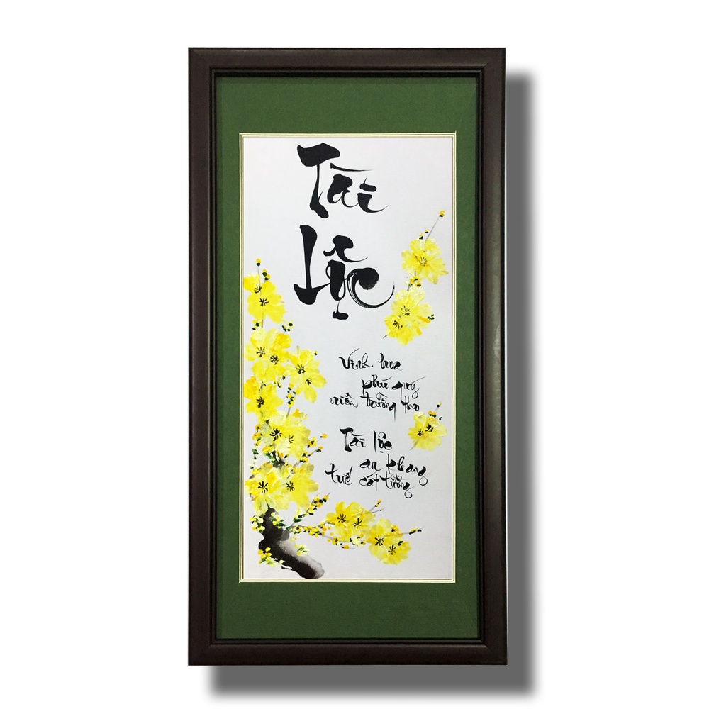 Tranh thư pháp - Chữ Tài Lộc 18 - Tranh Minh Hiền (viết và vẽ tay 100% - KT 30 x 60cm)