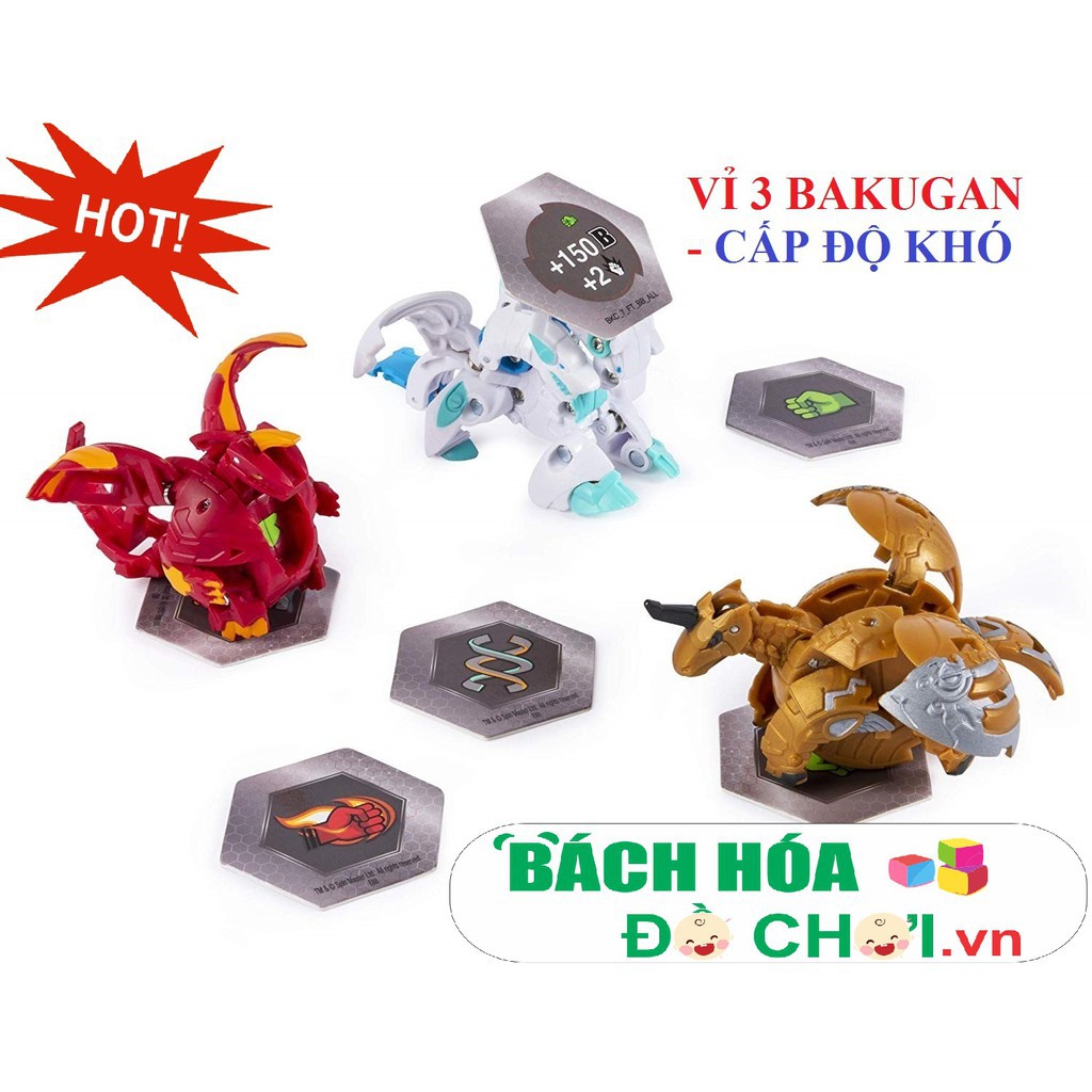 Vỉ đồ chơi 3 con Siêu chiến binh Bakugan- BIẾN HÌNH ĐẸP