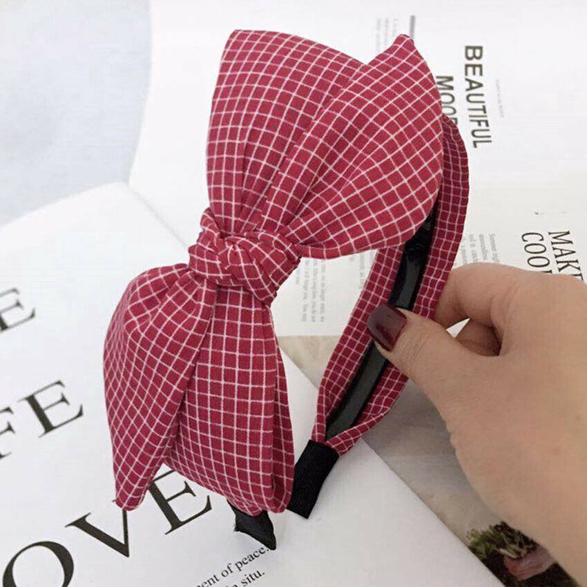 Băng đô họa tiết ca rô phong cách Hàn Quốc xinh xắn dành cho nữ