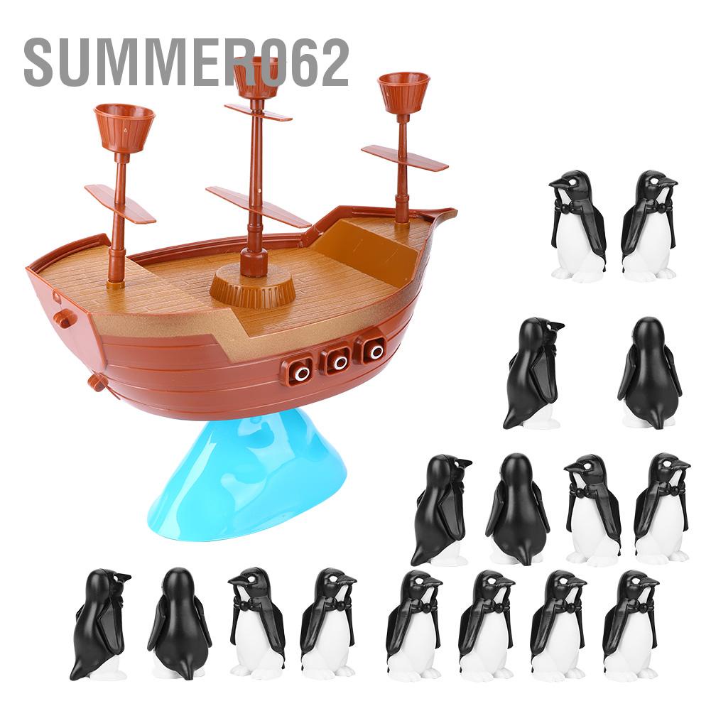 [Hàng Sẵn] Đồ chơi mô hình thuyền chim cánh cụt cân bằng cho cha mẹ và trẻ em【Summer062】