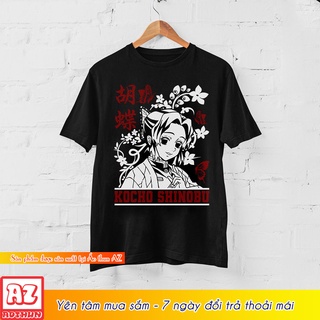 Áo thun in hình shinobu trắng và đen - kimetsu no yaiba M3026