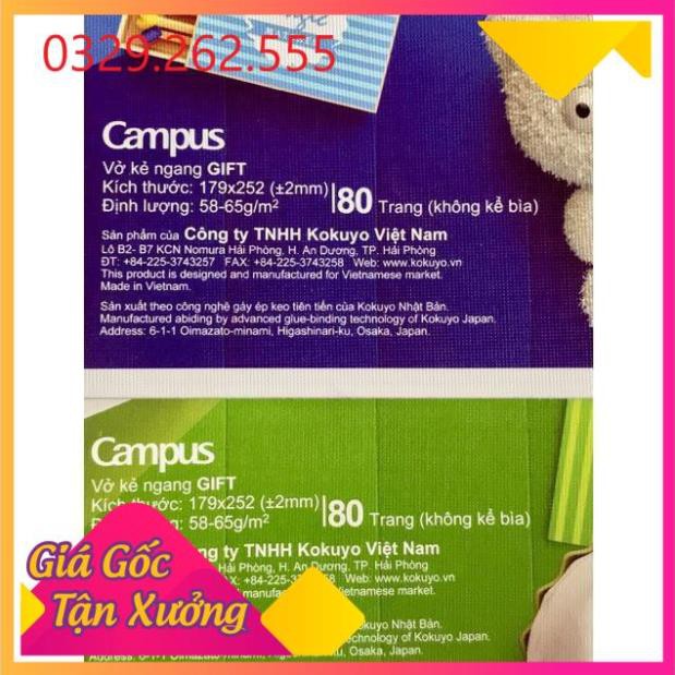 [Mã LIFEBOOK2 giảm 10% đơn 0Đ] (Sale Khủng) Vở kẻ ngang Campus 80 trang