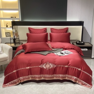 Bộ chăn ga gối Lụa Tencel 80s thêu cao cấp ga chần phủ