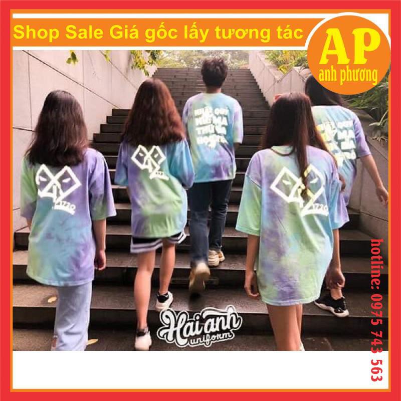 Áo phông In Theo Yêu Cầu loang phản quang ♥️ Thiết kế Logo🦋unisex tay lỡ nhóm lớp🦋kỷ yếu, cặp