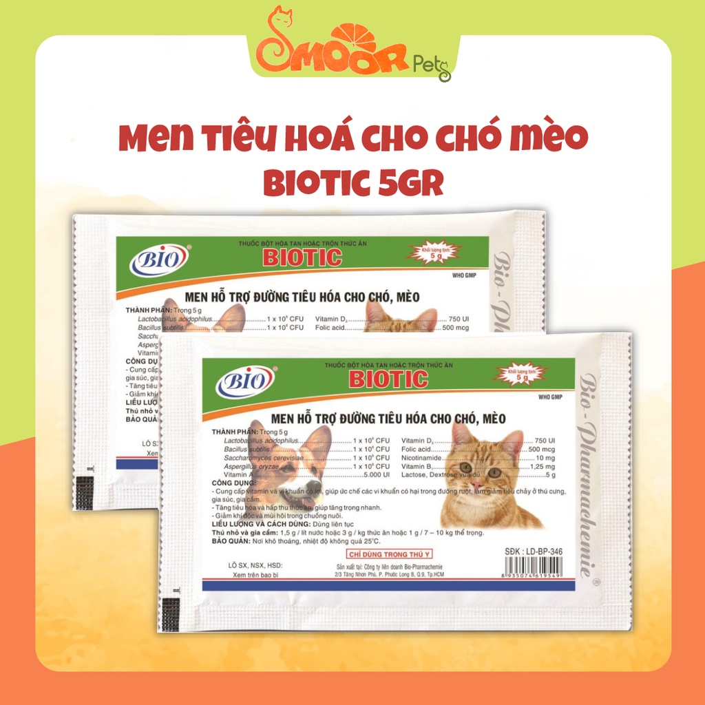 Men tiêu hoá cho chó mèo Biotic 5gr