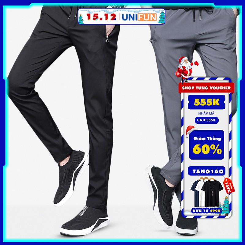 Quần thể thao nam UNIFUN Quần jogger nam mã "TT78" kiểu thun trơn bó ống co giãn Hàn Quốc đẹp ống dài mùa hè thu