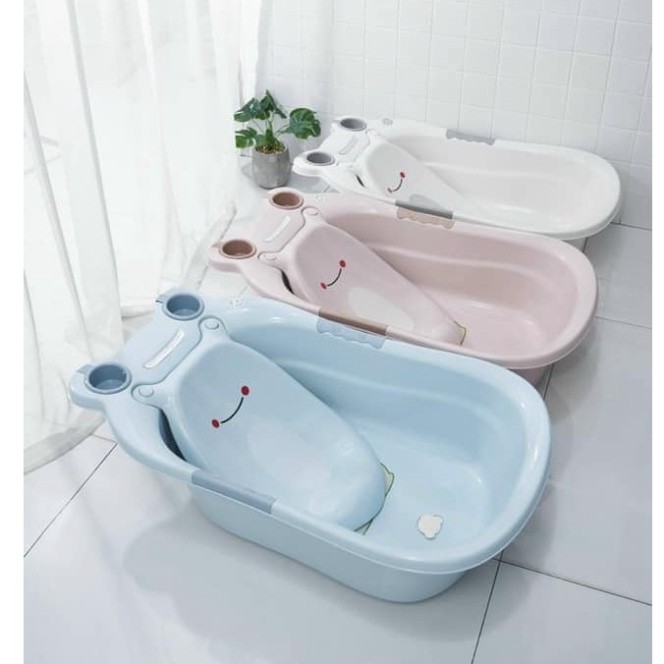 Hot CHẬU TẮM CHO BÉ CÓ VÕNG TẮM TỰA LƯNG HỌA TIẾT ẾCH BÉ HÀNG VIỆT NHẬT