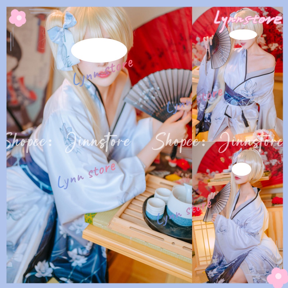 Kasugano Sora Bộ Trang Phục Kimono Nhật Bản Màu Trắng In Hình Anime: Where We Are Least Alone Kasugano Sora