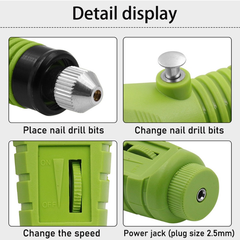 Bút Khoan Điện USB Kèm 6 Vòng Dây Cát Đánh Bóng Tẩy Tế Bào Chết Cho Móng Tay