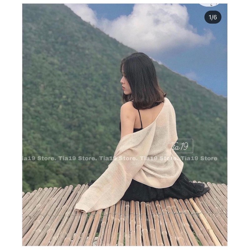 Áo cardigan len mỏng Tia19. Áo khoác len giấy ulzzang ( Ảnh thật)