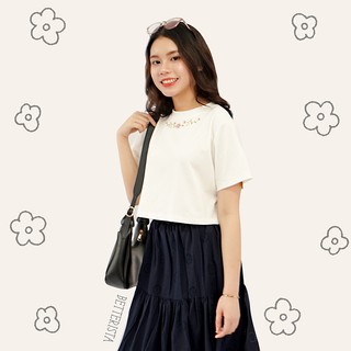 Áo thun freesize thêu hoa dáng croptop Betterista