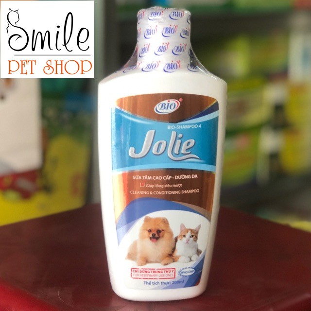 Sữa tắm dưỡng lông,khử mùi hôi cho chó mèo Bio Jolie 200ml - Smile Pet Shop