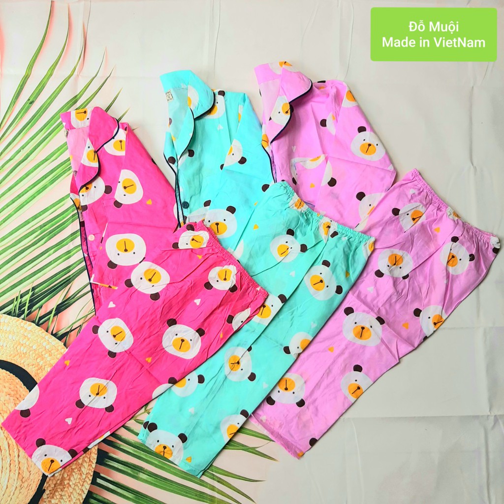 Bộ pijama mặc nhà cho bé gái 5-25kg (họa tiết gấu)