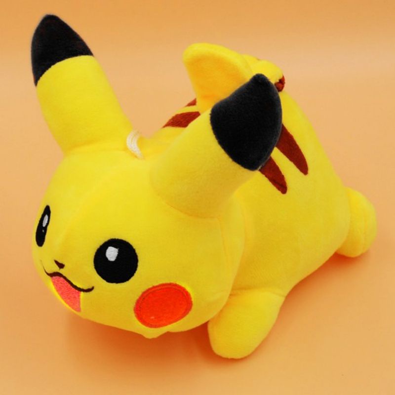Gấu bông gối ôm hình pikachu vải nhung nì ngộ nghĩnh siêu đáng yêu 45cm