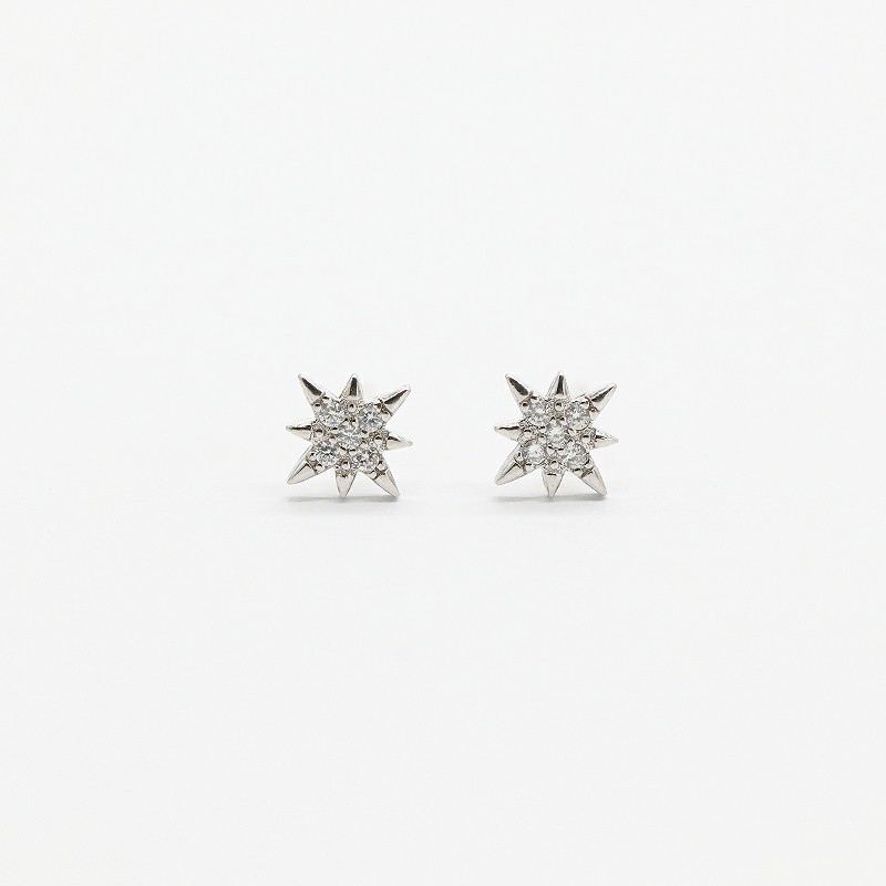 Bông tai bạc ý 925 kim cương nhân tạo nữ ngôi sao