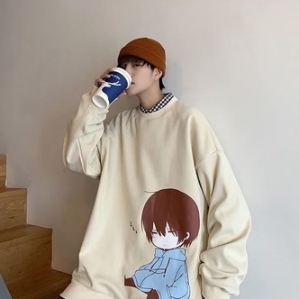 Áo Nỉ Dài Tay In Họa Tiết Hoạt Hình Thời Trang Xuân Thu Cho Nam Cỡ M-3XL