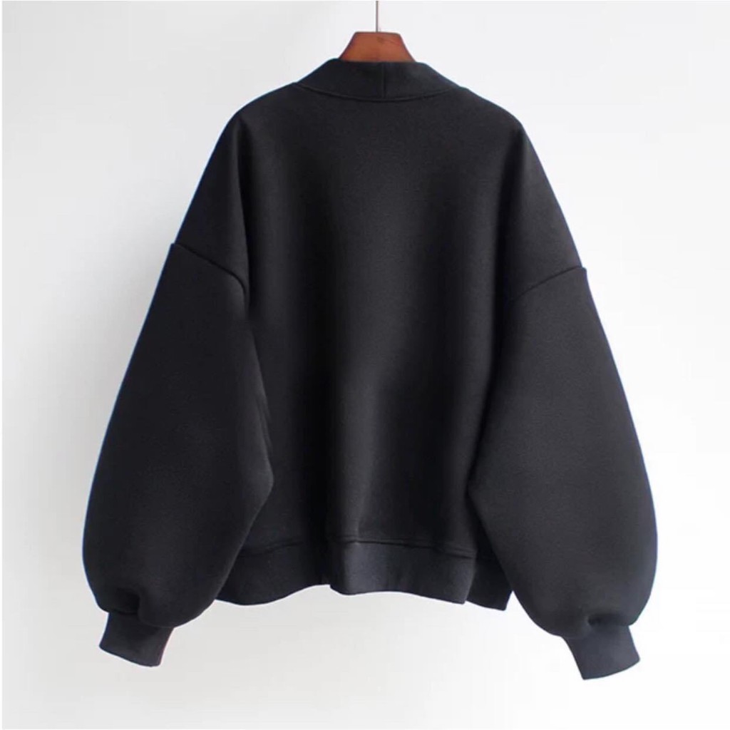 Áo Cardigan Có Khuy Cài Bo Tay STRAND 2 Màu Đen Trắng Dáng Rộng | BigBuy360 - bigbuy360.vn