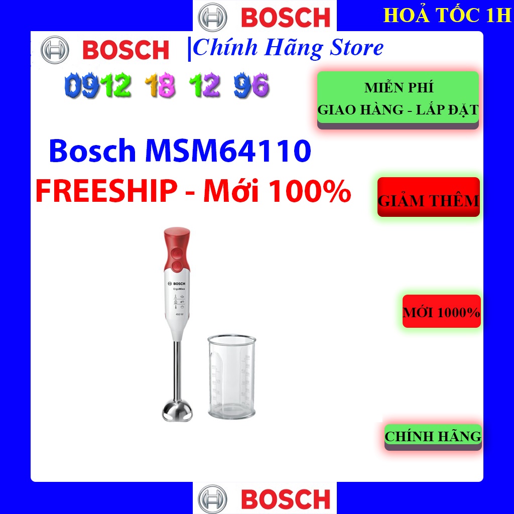 [Mã ELHAMS5 giảm 6% đơn 300K] [Bosch MSM64110] Máy xay cầm tay Bosch HMH.MSM64110