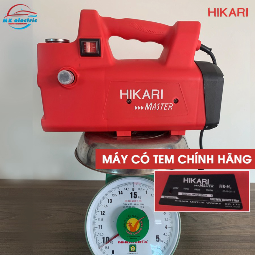 Máy Rửa Xe  Máy rửa xe mini I Máy rửa xe cao áp HIKARI 2000W HK-H3 - Có áp chống giật + Chống cháy Chất Lượng Cao