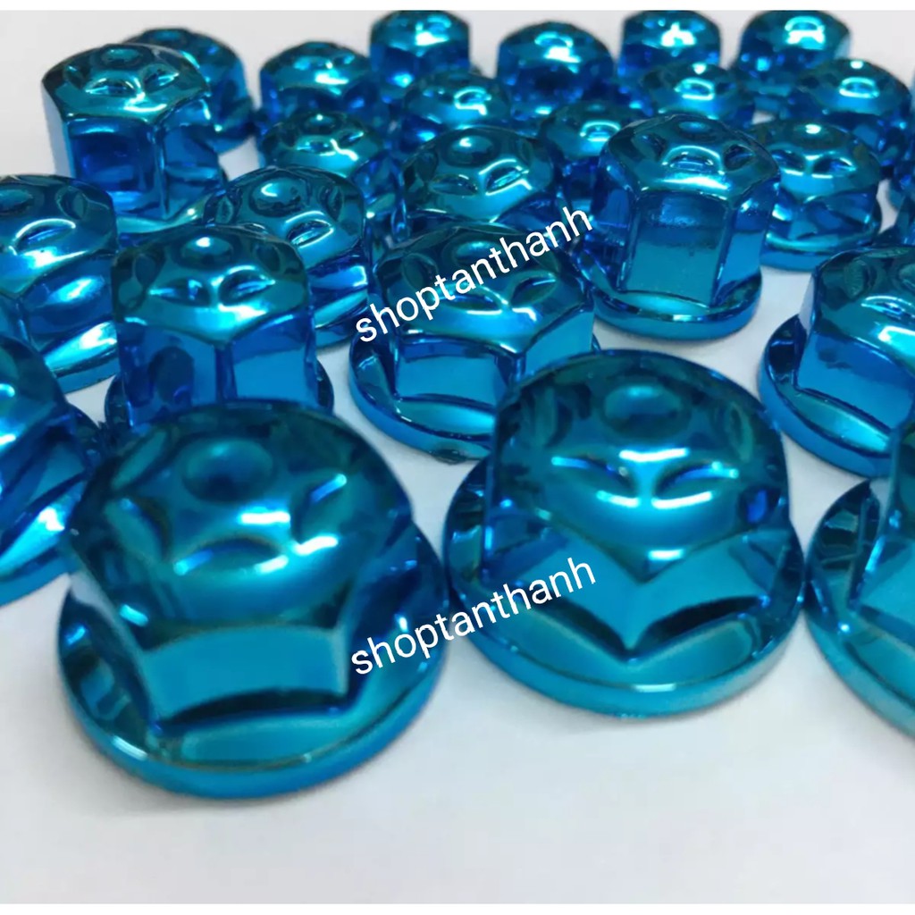 Bộ chụp ốc  gắn xe máy , xe điện , xe đạp  các loại - màu xanh ngọc