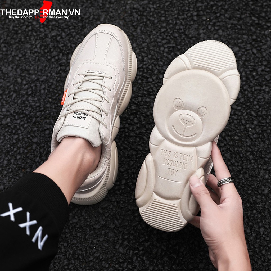 Giày nam thể thao sneaker THEDAPPERMAN XXD001 chất liệu da, đế cao su nhiệt dẻo, êm chân, chống trơn trượt, màu kem