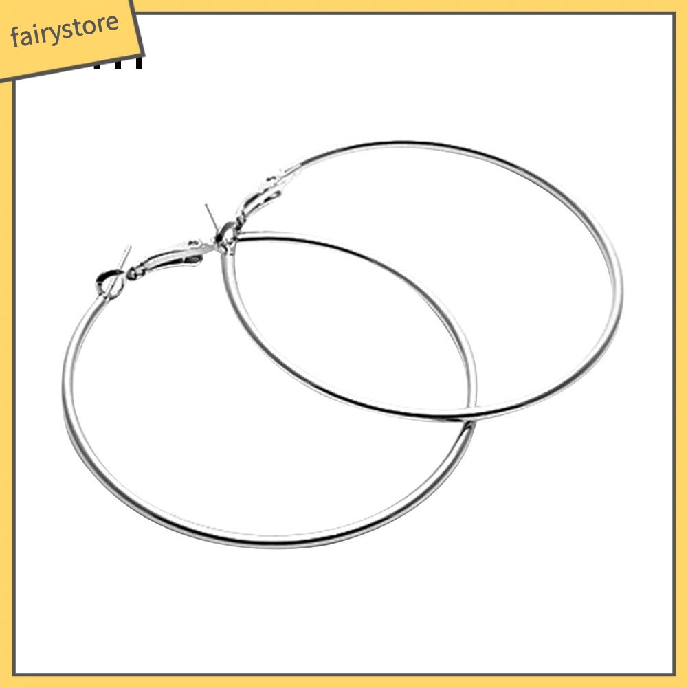 Đôi khuyên tai hợp kim dáng tròn lớn thời trang dành cho nữ