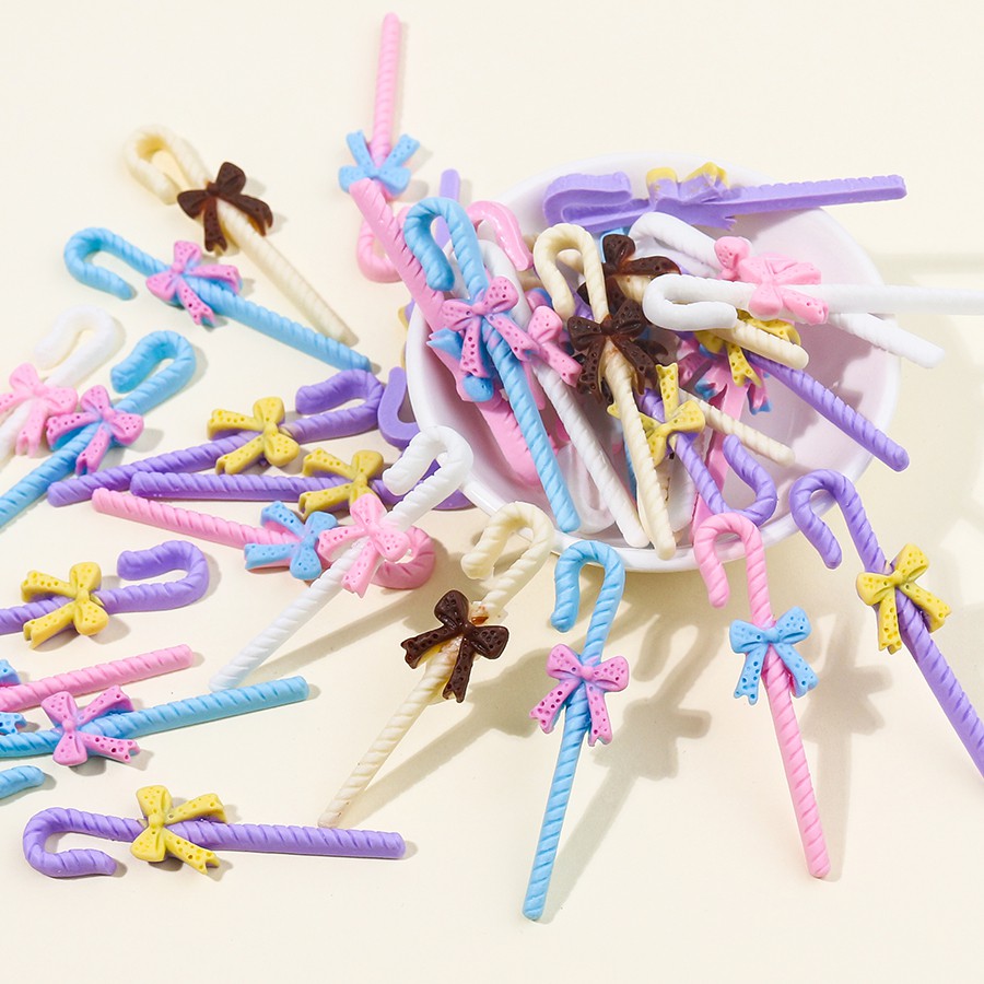Kẹo cây gậy giáng sinh bằng nhựa resin nhỏ nhắn đồ thủ công tự làm phụ kiện trang sức đẹp mắt