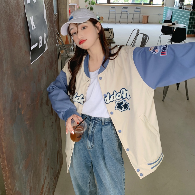 Áo khoác SUXI tay dài phối nút thiết kế thời trang mùa thu theo phong cách Hàn Quốc cho nữ