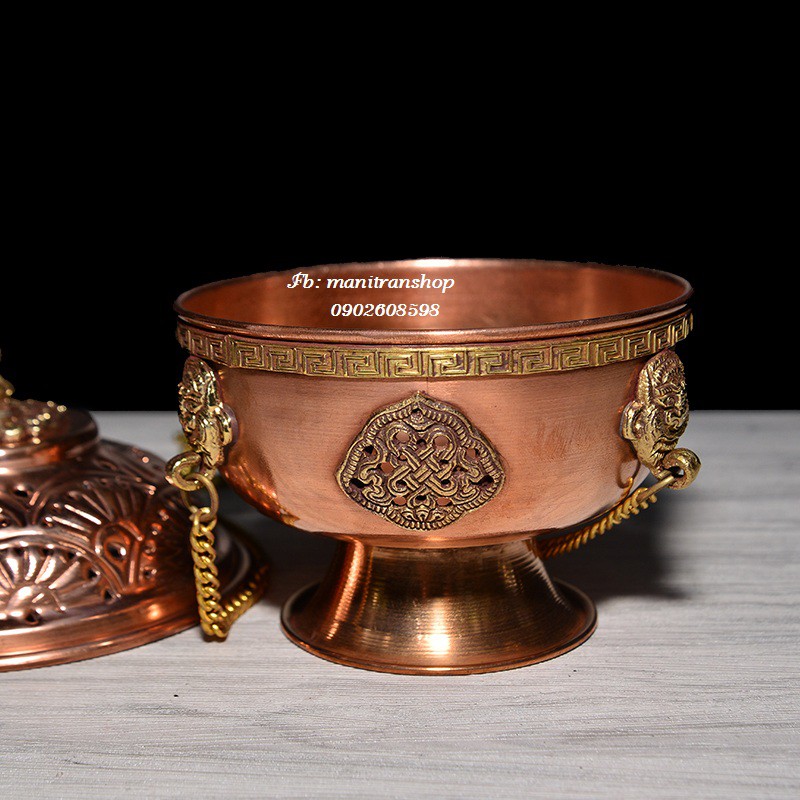 Lư Xông bằng Đồng nguyên chất sản phẩm Thủ Công Nepal Lư Xông Trầm