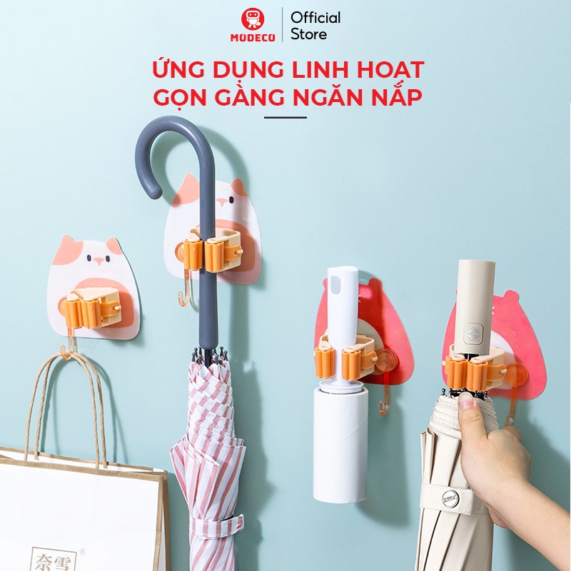 Móc Dán Tường Kẹp Giữ Cây Lau Nhà, Treo Chổi, Treo Ô - Keo Dày Siêu Dính, Chịu Lực Chắc Chắn 6kg - Modeco