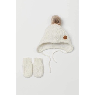 set mũ và găng tay Hm authentic sz 2/3y