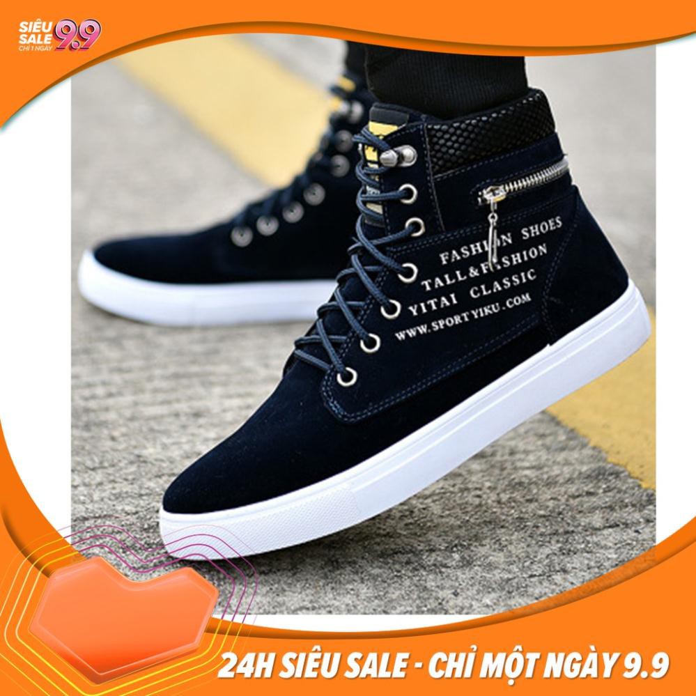 Xả hàng - GIÀY SNEAKER NAM CỔ CAO XANH THAN MAX HOT ¹