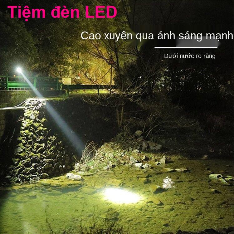 Đèn pha LED ánh sáng mạnh có thể sạc lại siêu gắn đầu tầm xa 3000 ngọn đuốc câu cá đêm m xenon không thấm nước