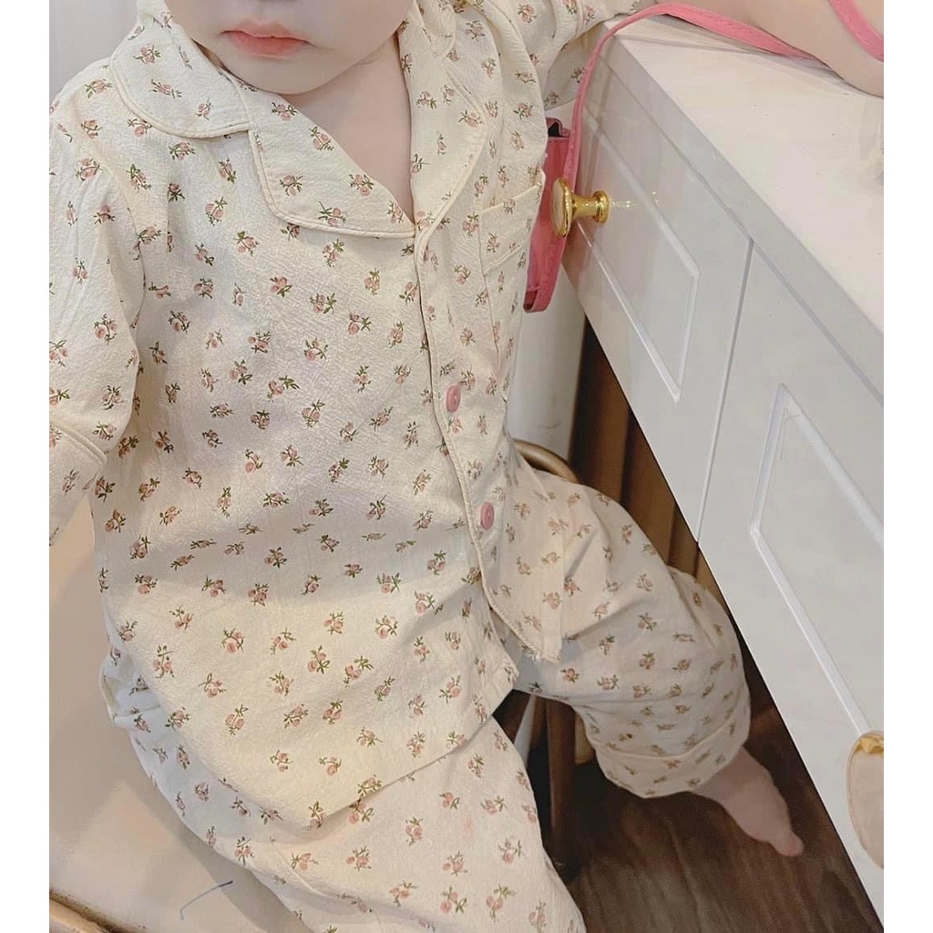 Pijama dài tay cho bé, set pijama đũi xốp cara nhiều hình cho bé trai, bé gái
