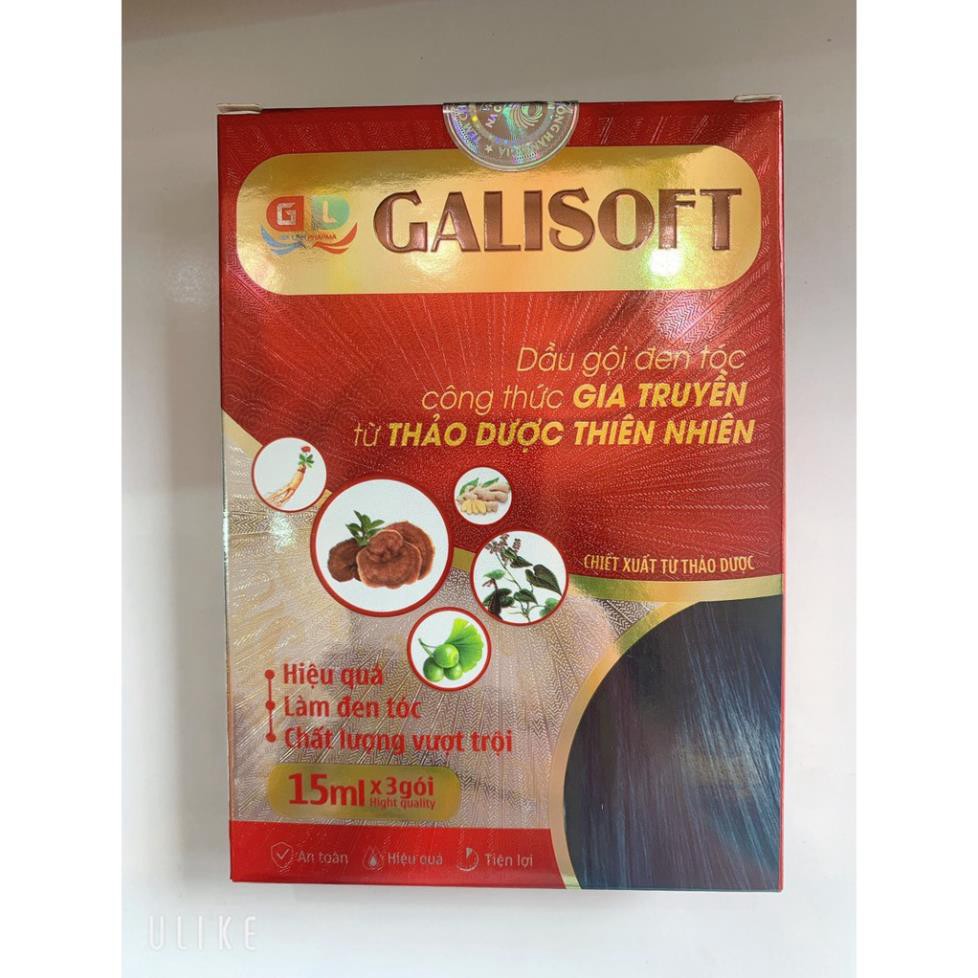 Dầu gội đen tóc thảo dược công thức gia truyền GALISOFT  1 hộp 3 gói. ( Mát Tay ) | BigBuy360 - bigbuy360.vn