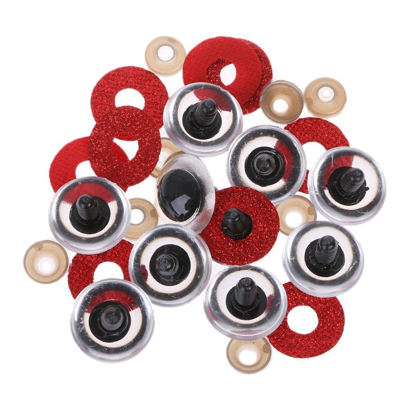 haha* 16 20 24mm 10pcs Shinning Plastic Doll Eyes Craft Eyes DIY For Plush Bear Stuffed Toys Animal 