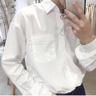 sơ mi lụa trắng nam nữ đều mặc được