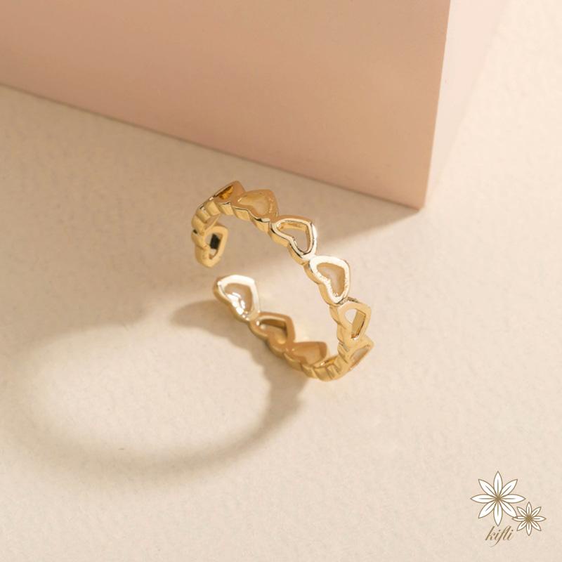 【kifli】Nhẫn hình trái tim dạ quang phong cách Âu Mỹ thời trang cho nữ