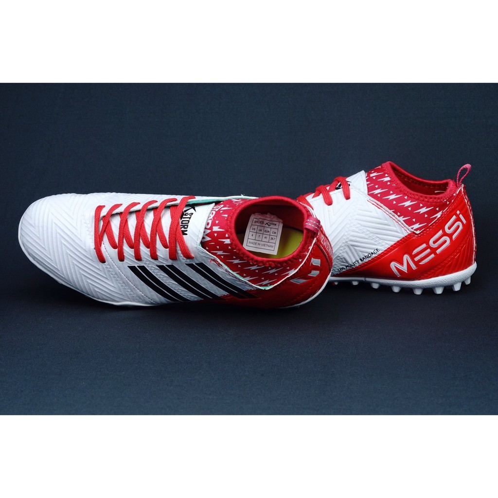 Sale Giày Đá Bóng Cổ Cao Messi trắng đỏ (size 43)