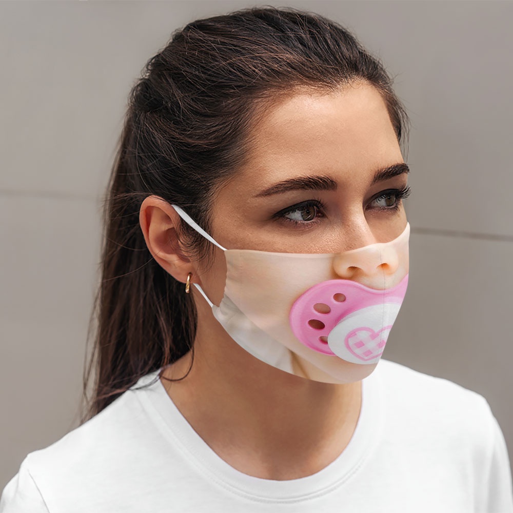 Khẩu trang hình mặt người 3d vải hút thuốc quỷ mặt người 166 CARTWELL vải cotton 100% dày 2 lớp bảo vệ toàn diện dễ thở