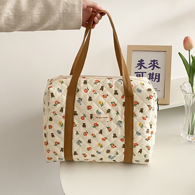 Túi Đựng Mỹ Phẩm Cỡ Lớn Họa Tiết Hoa Xinh Xắn