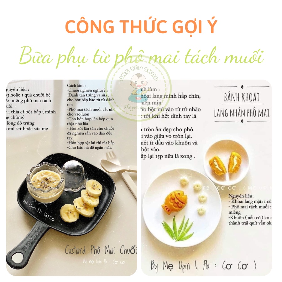 Phô mai hữu cơ tách muối cho bé
