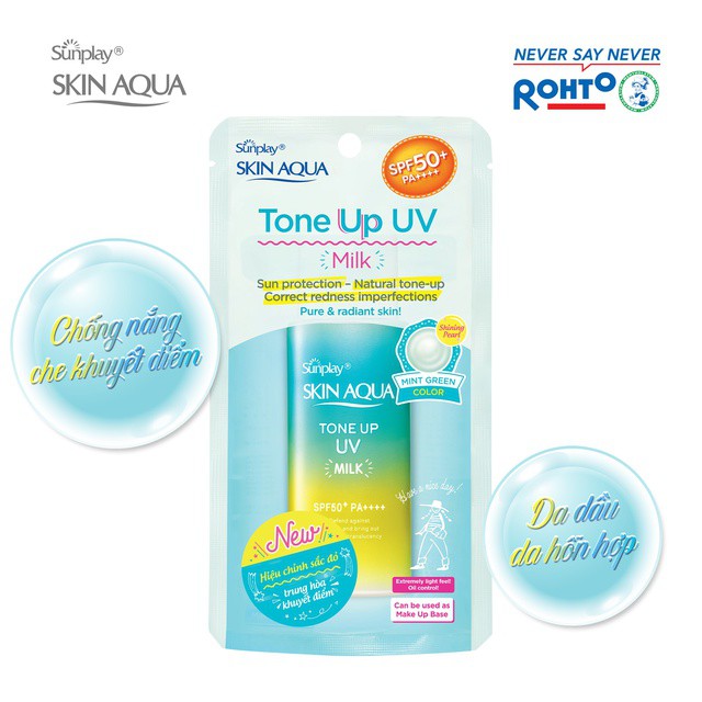 Sữa chống nắng kiềm dầu nâng tông Sunplay Skin Aqua Tone Up UV Milk 50g