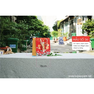 25 cái - túi giấy đựng quà tết size mini = mẫu số 36 - đỏ