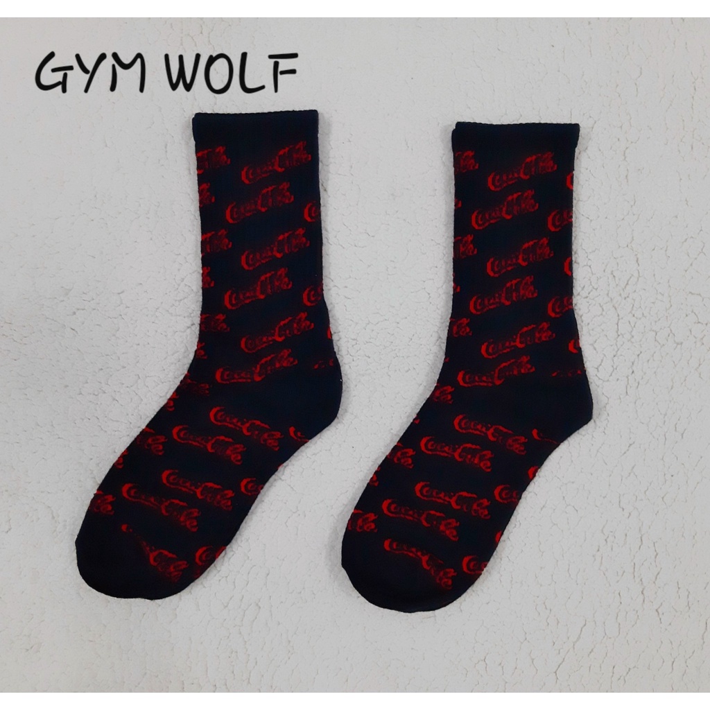 Vớ Coca-cola cổ cao Nam Nữ phong cách thể thao, đường phố.