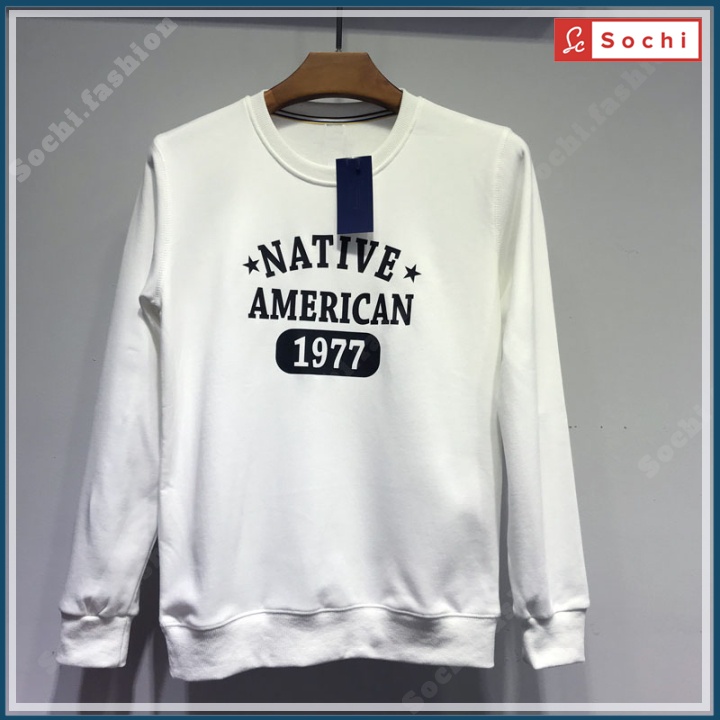 Áo thu đông nam tay dài, áo sweater cổ tròn mềm mịn vừa người in NATIVE mã SW.619 | BigBuy360 - bigbuy360.vn